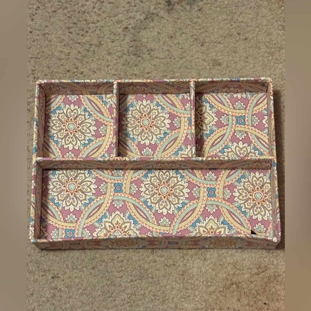 Lightly Used Raymond Waites Home & Design cute printed organization tray